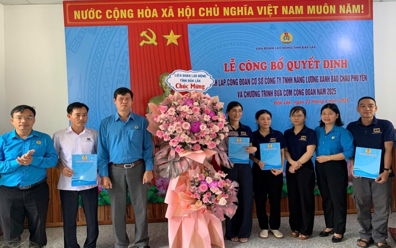 Thành lập công đoàn cơ sở tại Công ty TNHH Năng lượng xanh Bảo Châu